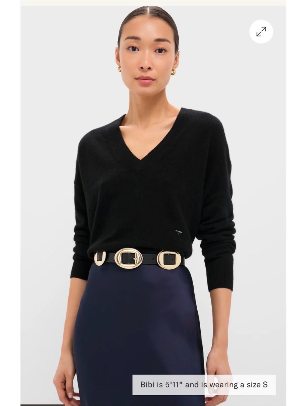 Tuckernuck Black Emma Cashmere Boyfriend V-Neck Sweater NWT 100%  Cashmere